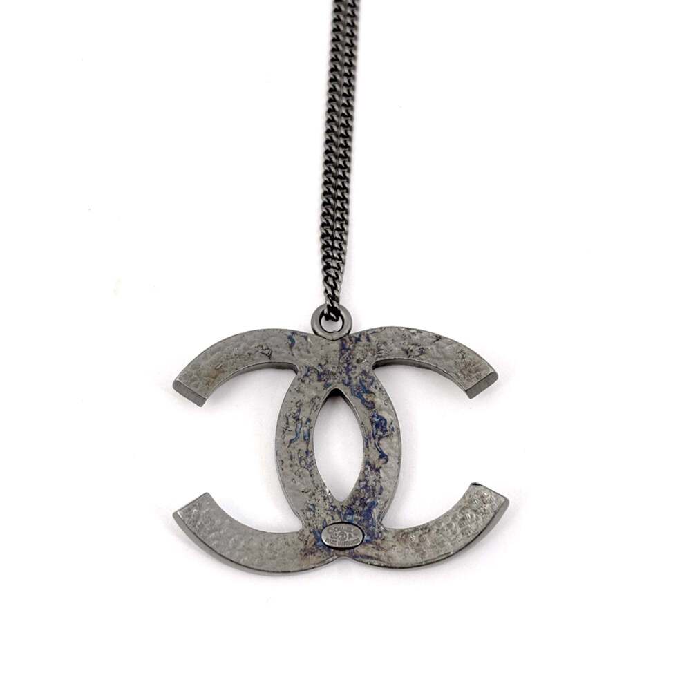 CHANEL Authentic Silver Logo Necklace - Picture 2 of 6